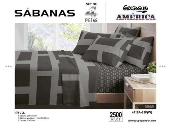 COBERTOR TELA CON TELA ACOLCHADO 5 PIEZAS 2 PLAZAS (FARDO X 20 UNDS)