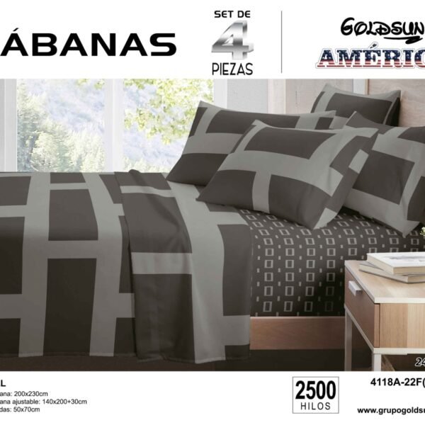 COBERTOR TELA CON TELA ACOLCHADO 5 PIEZAS 2 PLAZAS (FARDO X 20 UNDS)