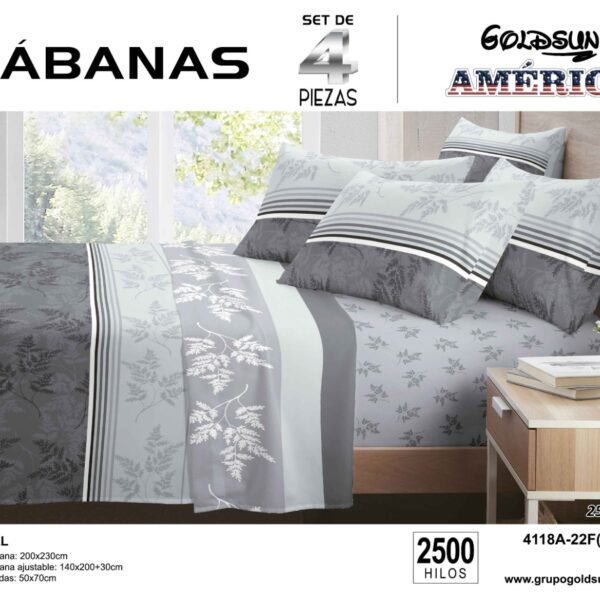 COBERTOR TELA CON TELA ACOLCHADO 5 PIEZAS 2 PLAZAS (FARDO X 20 UNDS)