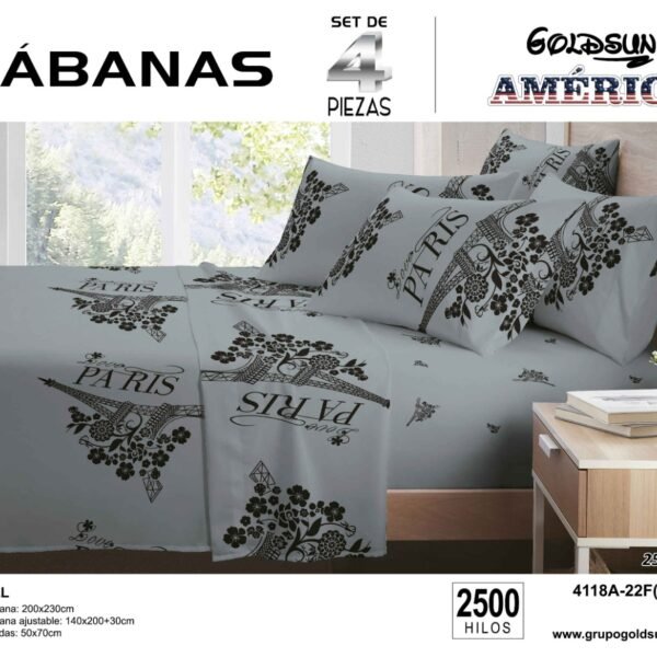 COBERTOR TELA CON TELA ACOLCHADO 5 PIEZAS 2 PLAZAS (FARDO X 20 UNDS)