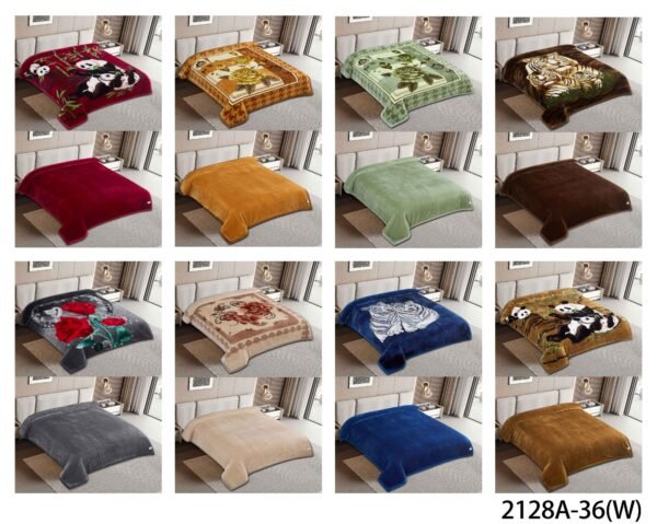 FRAZADA DE TERCIOPELO DOBLE CARA 2 PAÑOS MODELO AMERICA 8KG (FARDO X 16 UNDS)