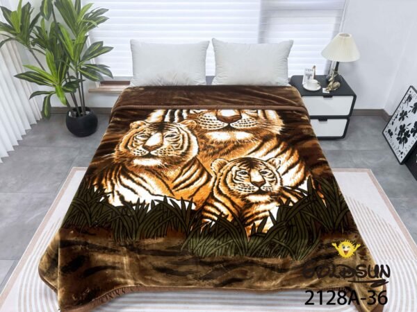 FRAZADA DE TERCIOPELO DOBLE CARA 2 PAÑOS MODELO AMERICA 8KG (FARDO X 16 UNDS)