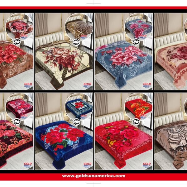 FRAZADA DE TERCIOPELO DOBLE CARA 2 PAÑOS 4 KG (FARDO X 26 UNDS)