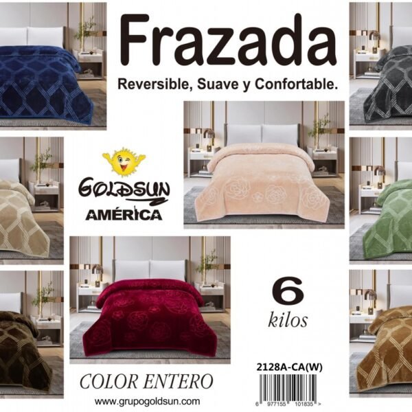 FRAZADA DE TERCIOPELO DOBLE CARA 1 PAÑO 6 KG (FARDO X 16 UNDS)