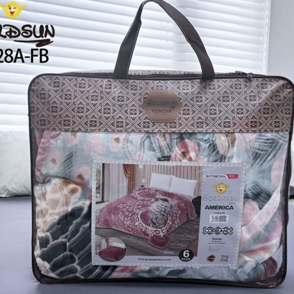 FRAZADA DE TERCIOPELO MODELO COREANO 1 PAÑO 6 KG (FARDO X 16 UNDS)