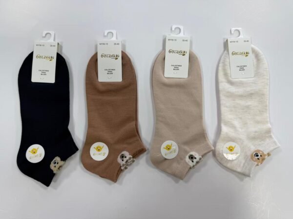 MEDIAS TALONERAS DELGADAS DE ALGODON DISEÑOS PARA DAMAS (FARDO X 100 DOC)