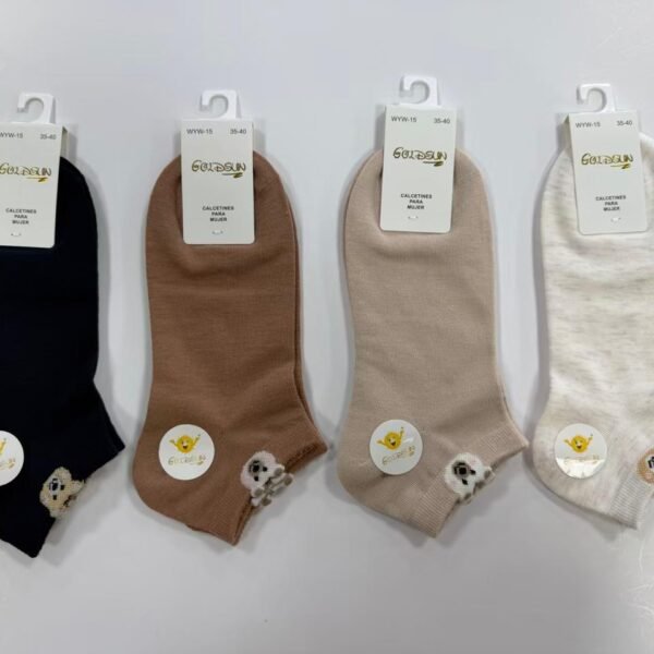 MEDIAS TALONERAS DELGADAS DE ALGODON DISEÑOS PARA DAMAS (FARDO X 100 DOC)
