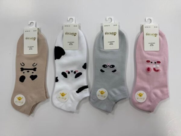 MEDIAS TALONERAS DELGADAS DE ALGODON DISEÑOS PARA DAMAS (FARDO X 100 DOC)