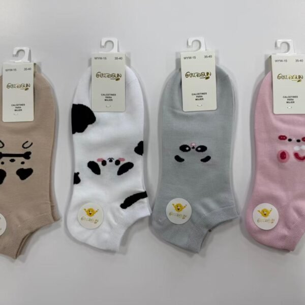 MEDIAS TALONERAS DELGADAS DE ALGODON DISEÑOS PARA DAMAS (FARDO X 100 DOC)