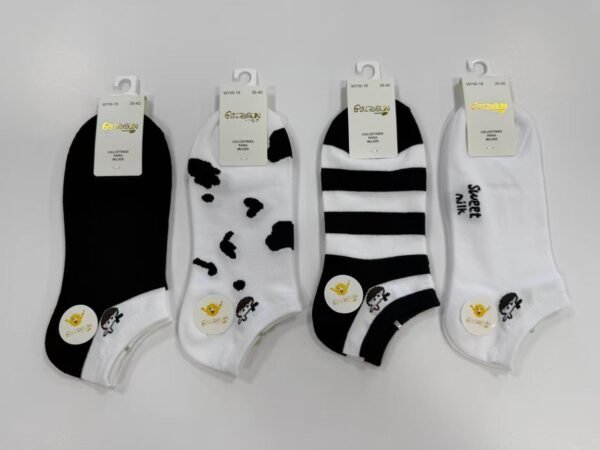 MEDIAS TALONERAS DELGADAS DE ALGODON DISEÑOS PARA DAMA (FARDO X 100 DOC)