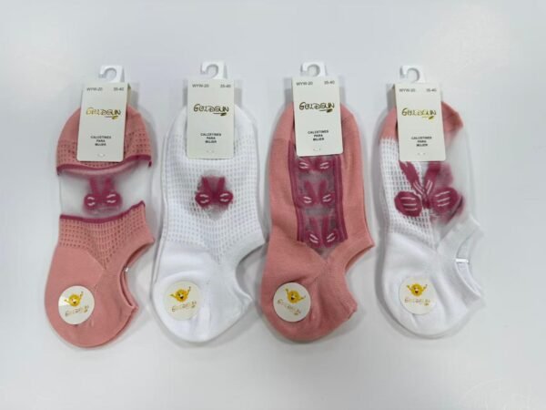 MEDIAS TALONERAS DELGADAS DE ALGODON DISEÑOS PARA DAMA (FARDO X 100 DOC)