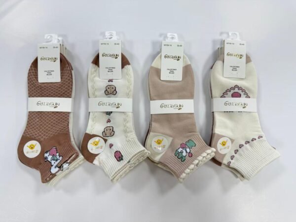 MEDIAS TOBILLERAS DELGADAS DE ALGODON DISEÑOS PARA DAMA (FARDO X 100 DOC)