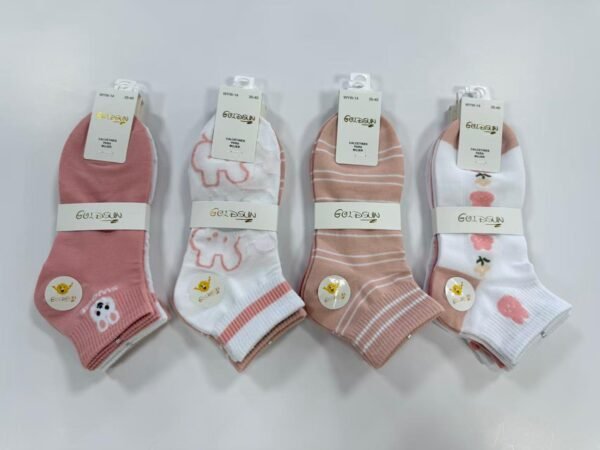 MEDIAS TOBILLERAS DELGADAS DE ALGODON DISEÑOS PARA DAMA (FARDO X 100 DOC)