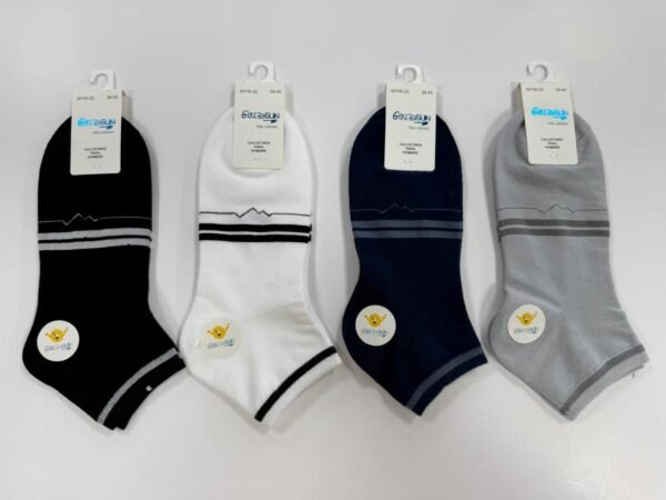 MEDIAS TOBILLERAS DE ALGODON CON DISEÑOS PARA VARON (FARDO X 100 DOC)