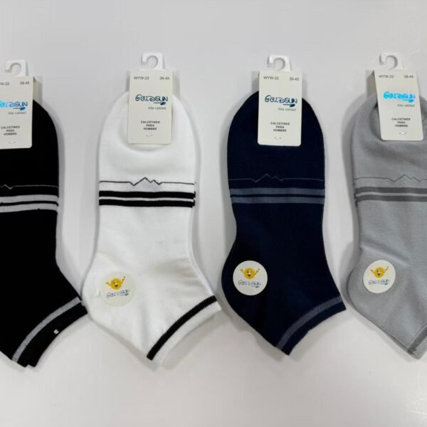 MEDIAS TOBILLERAS DE ALGODON CON DISEÑOS PARA VARON (FARDO X 100 DOC)