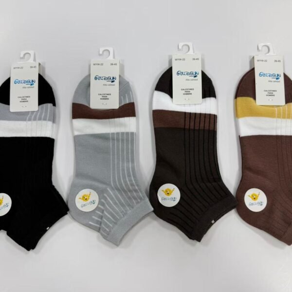 MEDIAS TOBILLERAS DE ALGODON CON DISEÑOS PARA VARON (FARDO X 100 DOC)