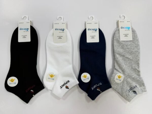 MEDIAS TOBILLERAS DE ALGODON CON DISEÑOS PARA VARON (FARDO X 100 DOC)