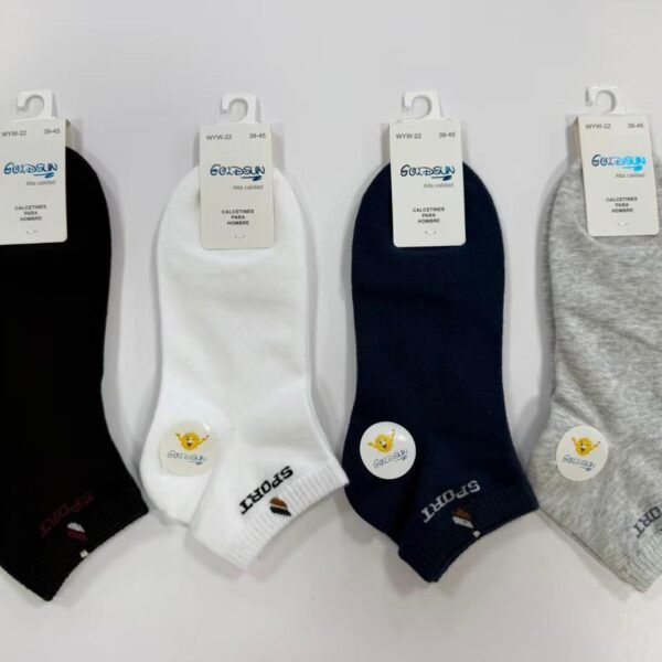 MEDIAS TOBILLERAS DE ALGODON CON DISEÑOS PARA VARON (FARDO X 100 DOC)