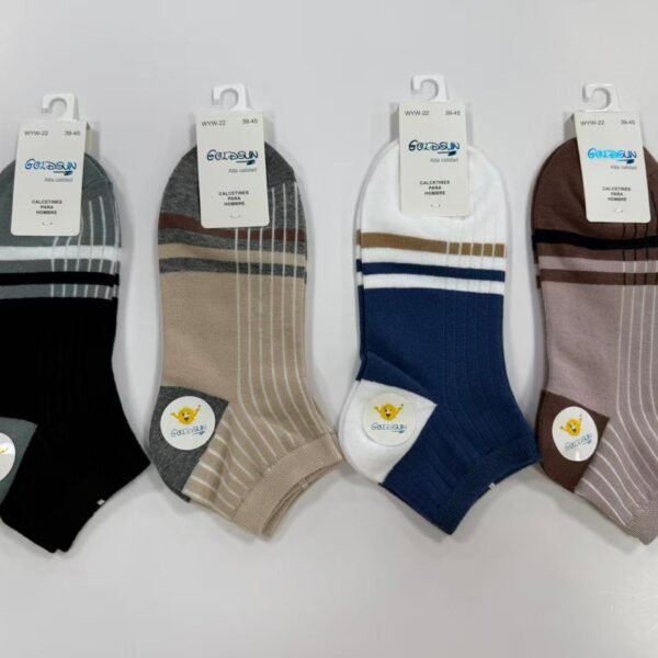 MEDIAS TOBILLERAS DE ALGODON CON DISEÑOS PARA VARON (FARDO X 100 DOC)
