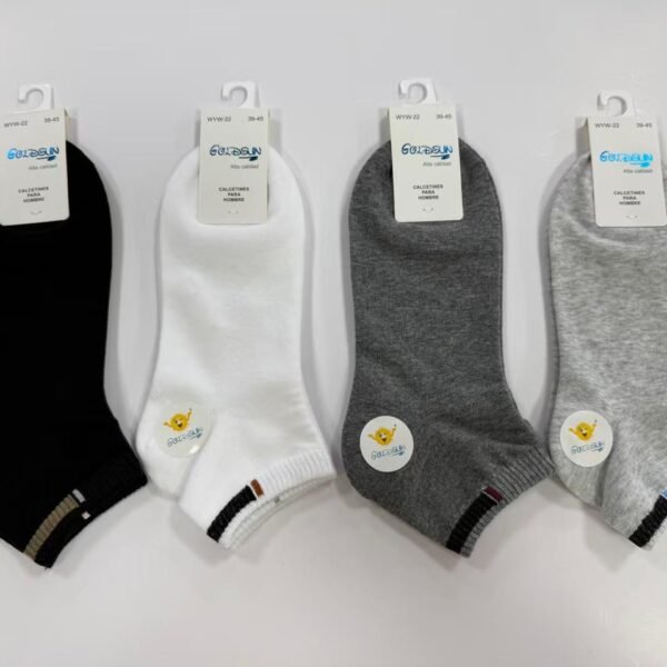 MEDIAS TOBILLERAS DE ALGODON CON DISEÑOS PARA VARON (FARDO X 100 DOC)