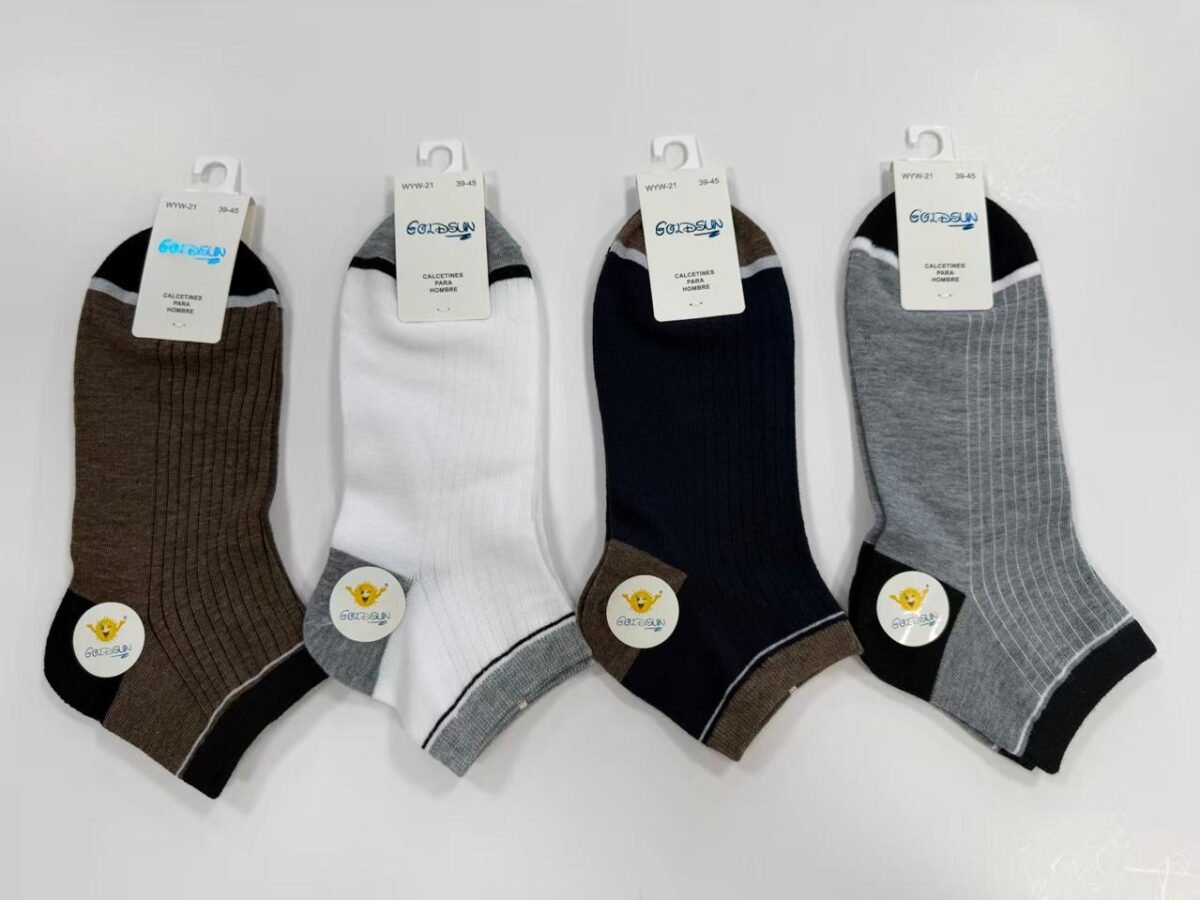 MEDIAS TOBILLERAS DE ALGODON CON DISEÑOS PARA VARON (FARDO X 100 DOC)