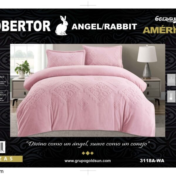 COBERTOR 5 PIEZAS PIEL DE ÁNGEL CON PIEL DE CONEJO PREMIUM (CAJA X 6 UNDS)