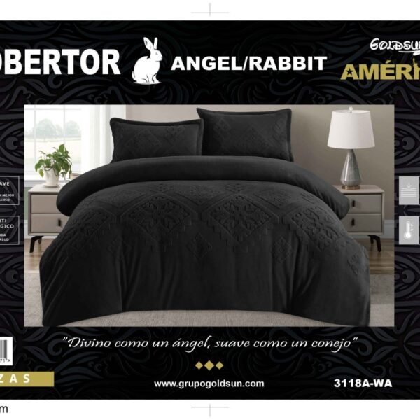 COBERTOR 5 PIEZAS PIEL DE ÁNGEL CON PIEL DE CONEJO PREMIUM (CAJA X 6 UNDS)