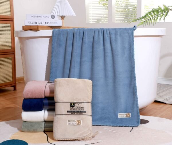 TOALLÓN MICROFIBRA C.E. CON RIBETE 90X160 CM (FARDO X 15 DOC)