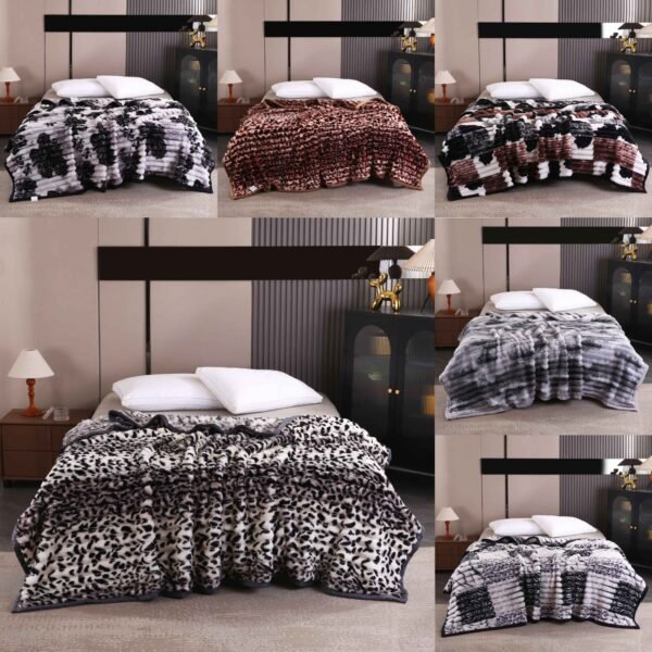 MANTA PREMIUM ANTIALERGICA ALTO RELIEVE ANIMAL PRINT (FARDO X 48 UNDS)