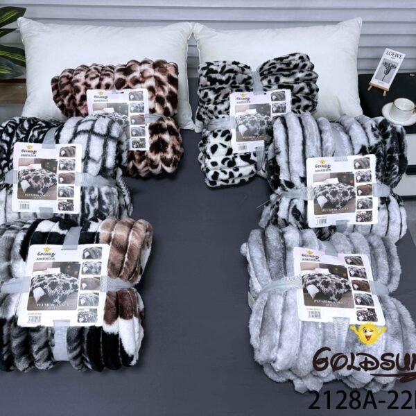 MANTA PREMIUM ANTIALERGICA ALTO RELIEVE ANIMAL PRINT (FARDO X 48 UNDS)