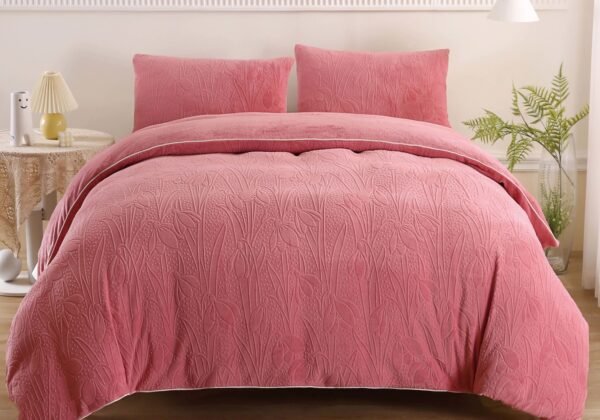 COBERTOR 5 PIEZAS PIEL DE ANGEL EN ALTO RELIEVE 4D PREMIUM (CAJA X 10 UNDS)