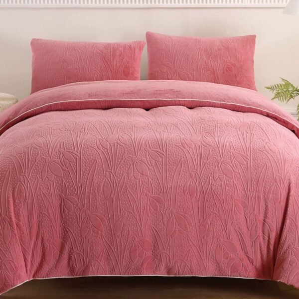 COBERTOR 5 PIEZAS PIEL DE ANGEL EN ALTO RELIEVE 4D PREMIUM (CAJA X 10 UNDS)