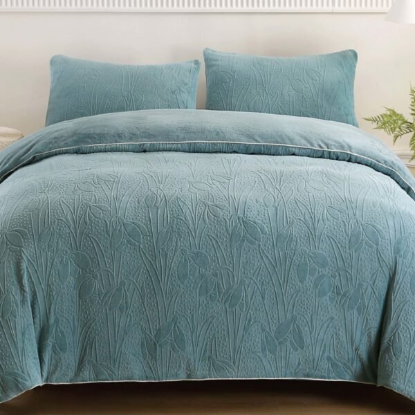 COBERTOR 5 PIEZAS PIEL DE ANGEL EN ALTO RELIEVE 4D PREMIUM (CAJA X 10 UNDS)