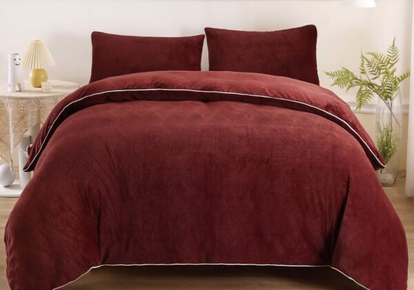 COBERTOR 5 PIEZAS PIEL DE ANGEL EN ALTO RELIEVE 4D PREMIUM (CAJA X 10 UNDS)