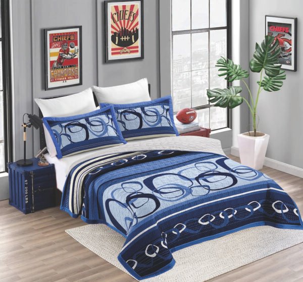SET DE COBERTOR 7 PIEZAS QUEEN (FARDO X 16 UNDS)