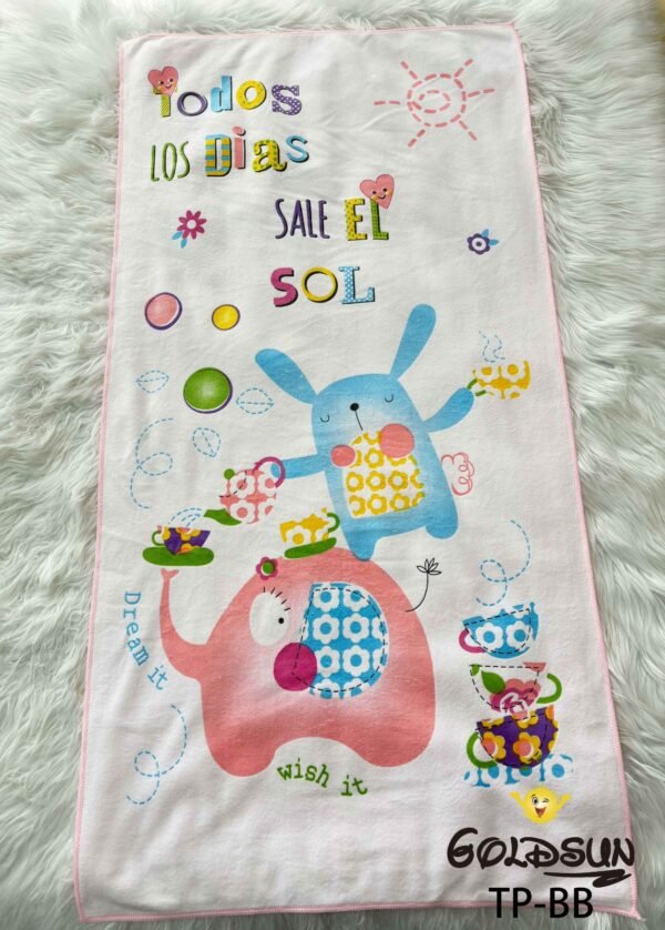 TOALLA MICROFIBRA BEBE CON DISEÑO 60X120 CM (FARDO X 12 DOC)
