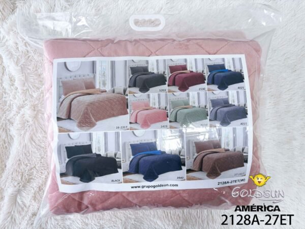 EDREDON 3 PIEZAS PIEL CON CARNERO PEGADO COLOR ENTERO (FARDO X 40 UNDS)