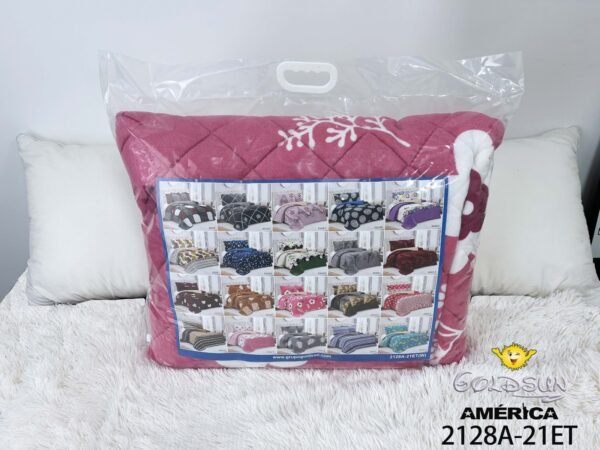 EDREDON 3 PIEZAS PIEL CONCARNERO PEGADO ESTAMPADO (FARDO X 40 UNDS)