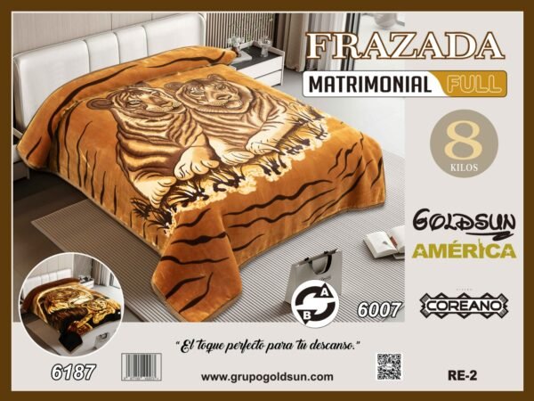 FRAZADA DE TERCIOPELO MODELO COREANO DOBLE CARA 2 PAÑOS 8 KG (FARDO X 06 UNDS)
