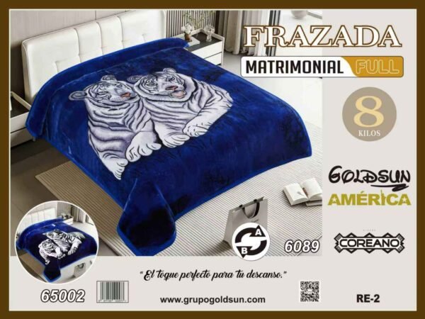 FRAZADA DE TERCIOPELO MODELO COREANO DOBLE CARA 2 PAÑOS 8 KG (FARDO X 06 UNDS)