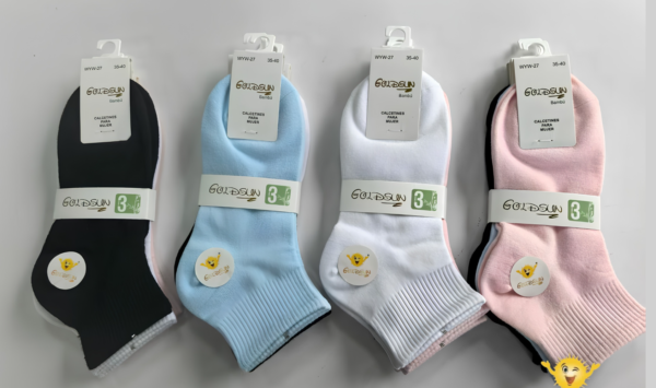 MEDIAS TOBILLERAS BAMBU PARA DAMA (FARDO X 100 DOC)