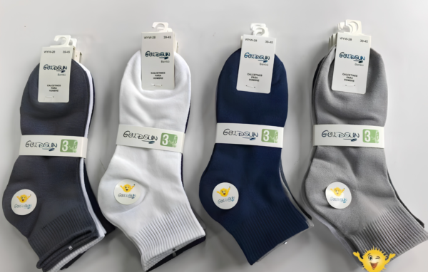 MEDIAS TOBILLERAS BAMBU PARA VARON (FARDO X 100 DOC)