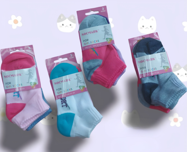 MEDIAS TOBILLERAS CON DISEÑOS PARA NIÑAS (FARDO X 200 DOC)