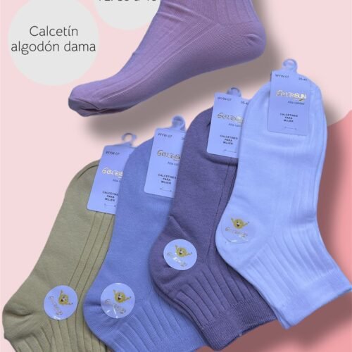 MEDIAS  TOBILLERAS DE ALGODON PREMIUM PARA DAMA (FARDO X 100 DOC)