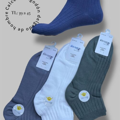 MEDIAS TOBILLERAS DE ALGODON PREMIUM PARA VARON (FARDO X 100 DOC)