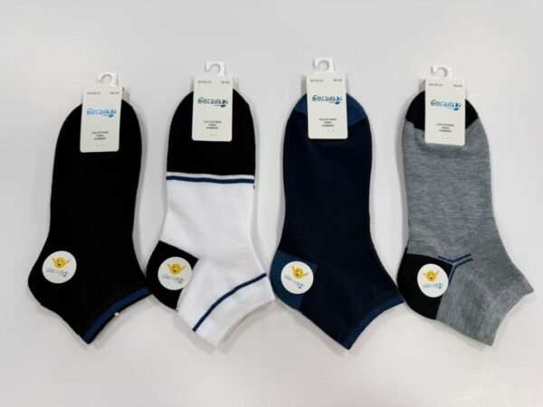 MEDIAS TOBILLERAS DE ALGODON CON DISEÑOS PARA VARON (FARDO X 100 DOC)