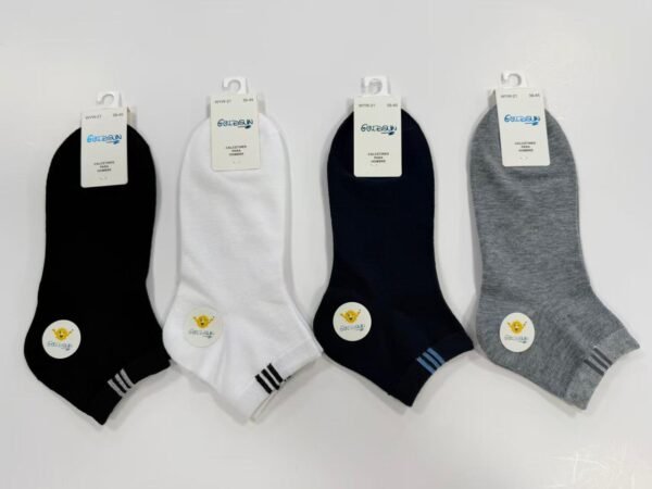 MEDIAS TOBILLERAS DE ALGODON CON DISEÑOS PARA VARON (FARDO X 100 DOC)