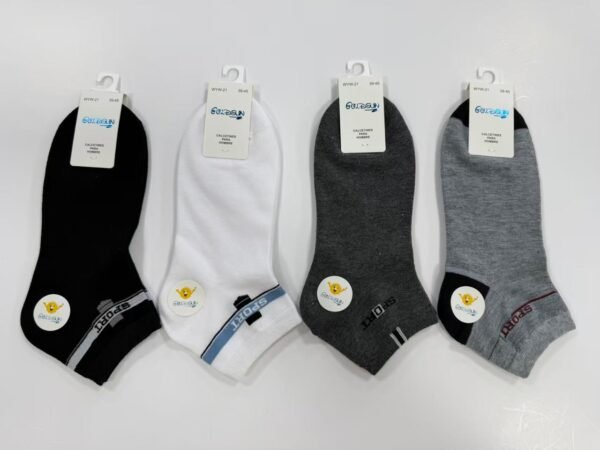 MEDIAS TOBILLERAS DE ALGODON CON DISEÑOS PARA VARON (FARDO X 100 DOC)