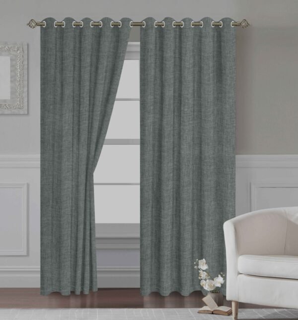 CORTINAS DE LINO 100% BLACKOUT COLOR ENTERO CON ARGOLLA (CAJA X 36 UNDS)