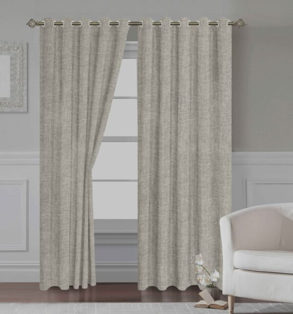 CORTINAS DE LINO 100% BLACKOUT COLOR ENTERO CON ARGOLLA (CAJA X 36 UNDS)